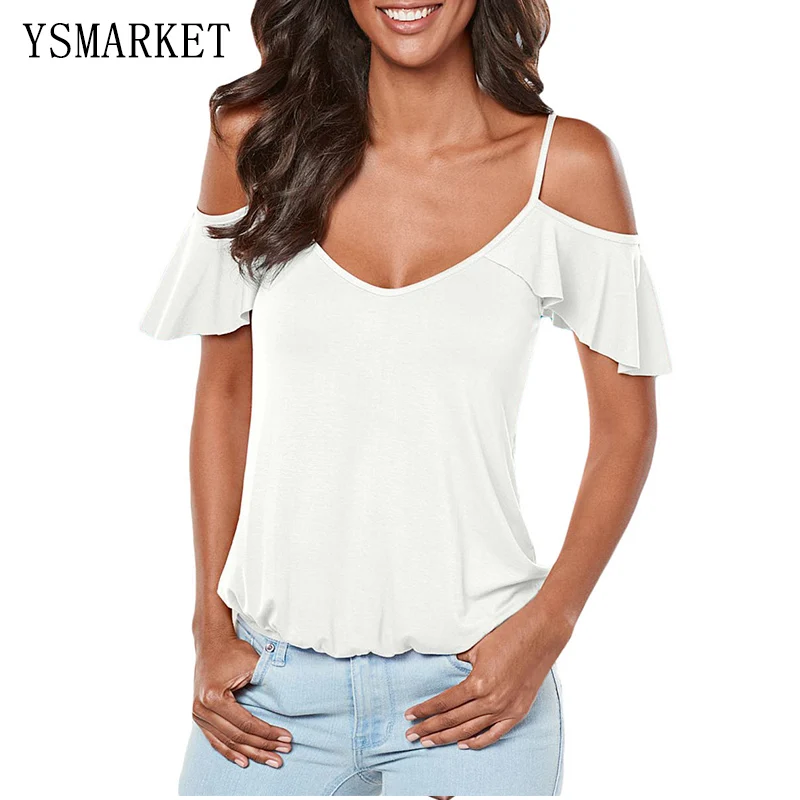 2017 New Womens Fashion Ruffles Sexy Off Shoulder Tops