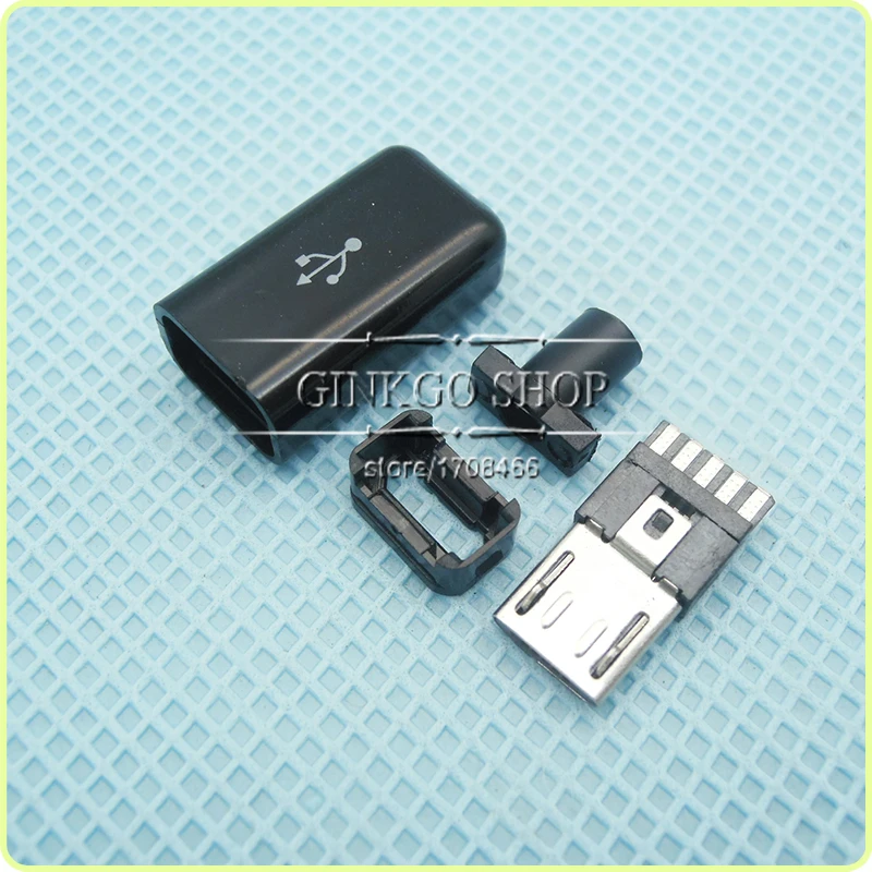1000 компл./лот 4 в 1 Micro USB разъем штекер коннектор для зарядки черный цвет|lot lot|lot 10lot