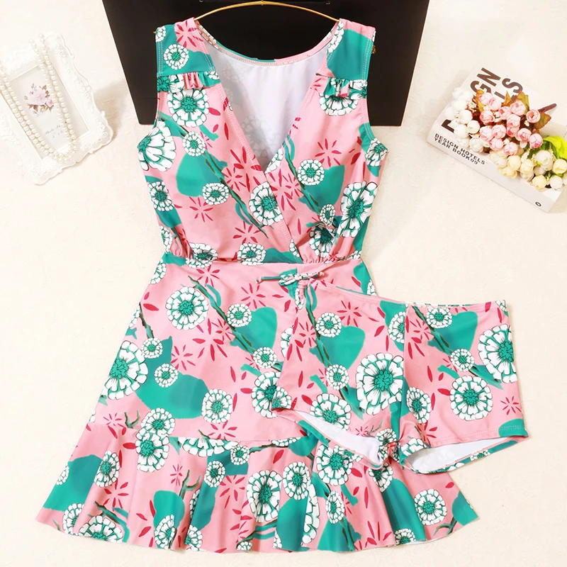 

2019 Hot Spring Cover Belly Slim Separate Skirt Conservative Flat Pants Small Chest Gathering Korean Version Large Size