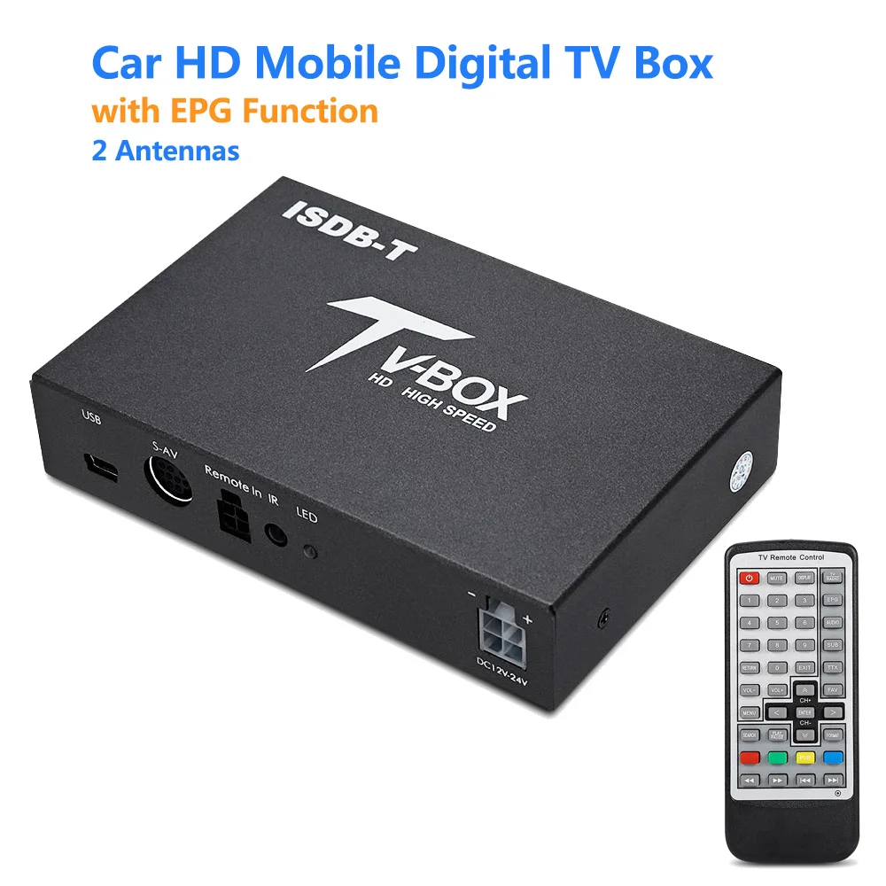 T518 автомобильный тв бокс ISDB T мобильный цифровой приемник Функция EPG HD UHF 2 антенны