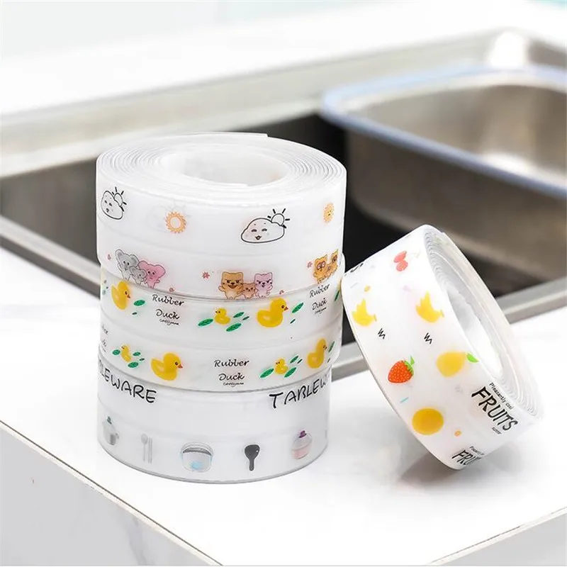 

1 Roll Transparent acrylic printing waterproof Mildew tape Kitchen Bathroom Crevice Strip Wall Proof Tile Crack Sealant Tape