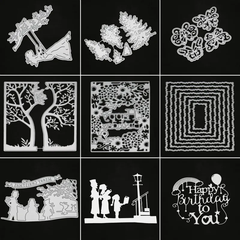 

Circle/Frame/Butterfly/Christmas Tree/Snowman Irregular Metal Cutting Dies Stencil For DIY Scrapbooking Embossing Cards fustelle