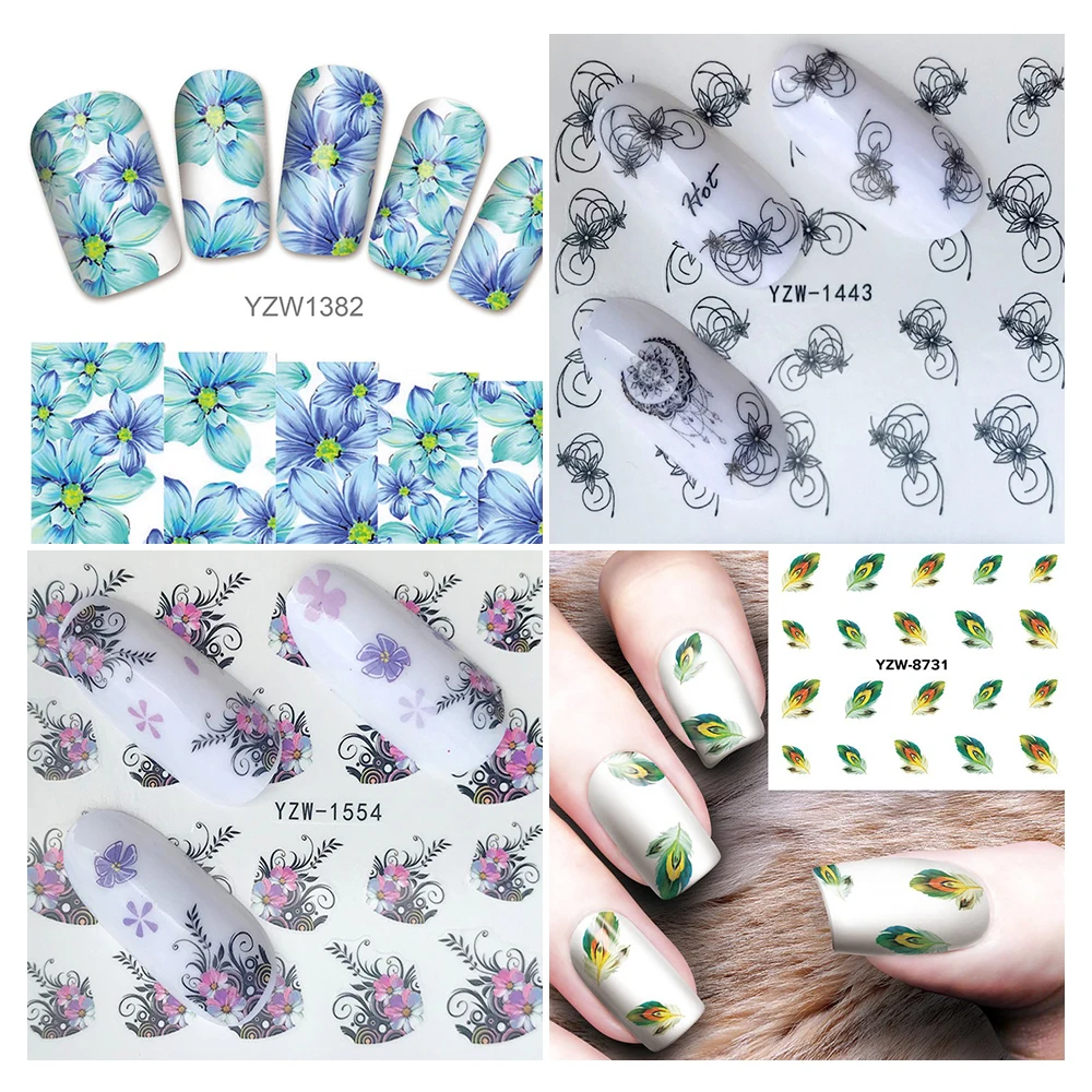 

Lacheer 3 Sheet Nail Stickers On Nails Flowers Butterfly Stickers Nail Art Water Transfer Stickers Decals Nail Art Manicure Tips