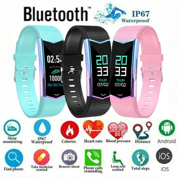 

HD 0.96 Inch Color Screen Smart Bracelet Bluetooth Smart Wrist Band Watch Sport Wristband For Android iPhone 3D25
