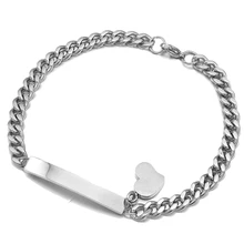 CHIMDOU женский ID серебряный цвет браслет Шарм Сердце браслет для девочки милые ювелирные изделия из нержавеющей стали подарок на день рождения, kvinder armban