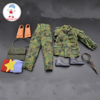 

1/6 DIY Soldier Modern Combat Suit With Coat Pants Bag Boots Accessories