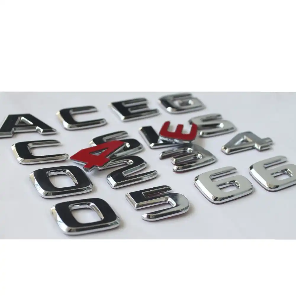 Silver Chrome B180 Flat Benz Car Model Numbers Letters Badge Emblem For B Class Benz W245 W246 W247 AMG