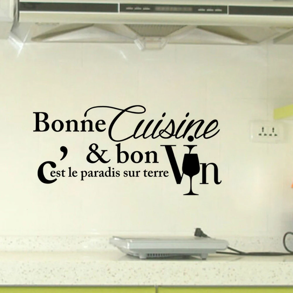 Connoch Wall Stickers Muraux Wine Roomcitation Cuisine Pvc Vinyl Wall Decal Kitchen Decoration Wall Paper Posters Wall Stickers Aliexpress