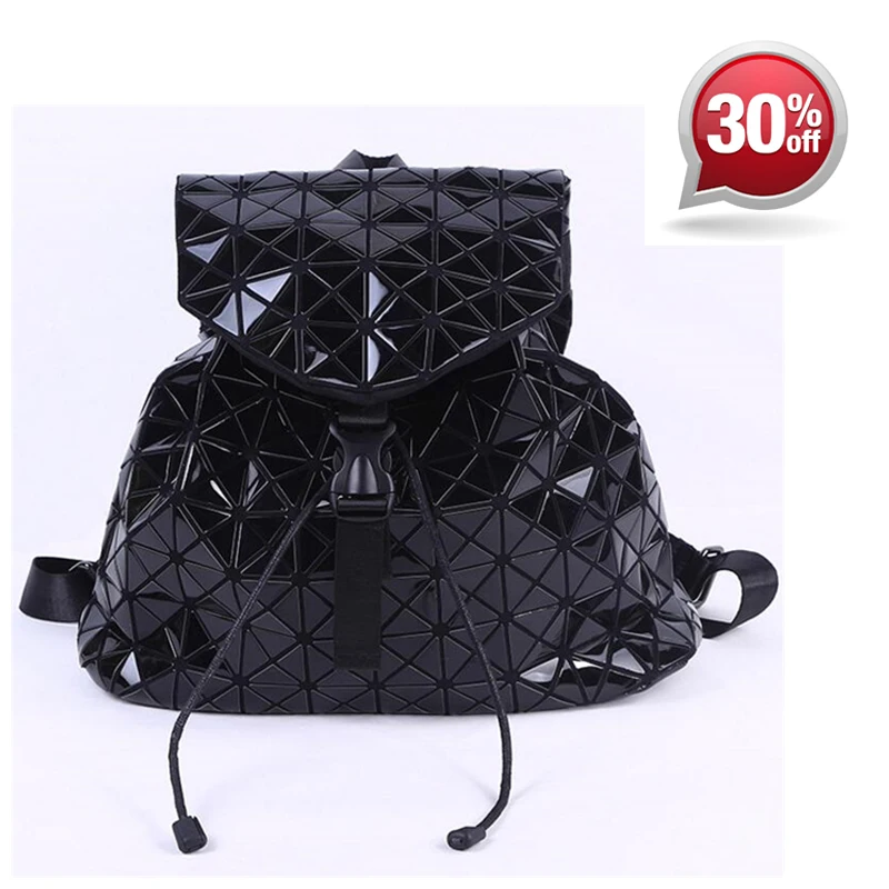 

Hot Sale Bao Backpacks Women Geometric Student School Bag Shoulder Bag Travel Bags Hologram Backpack Laser Silver Backpack