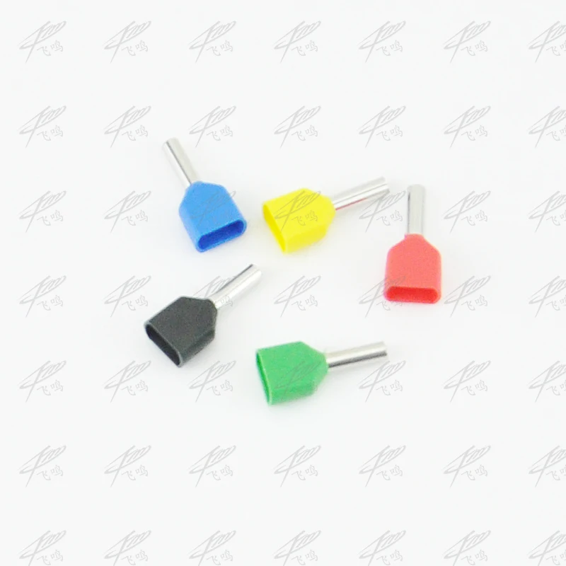 100PCS typ doppel rohr isolierte kalt presse terminal Nadel ende Multicolor optional TE0508 100 8 7508 1508 2508 2513