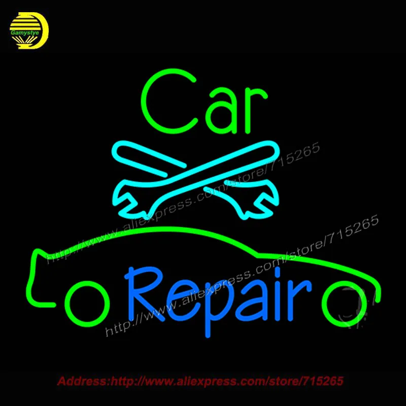 Car Repair Neon Sign Automotive Neon Bulb Tool neon sign Metal Sign