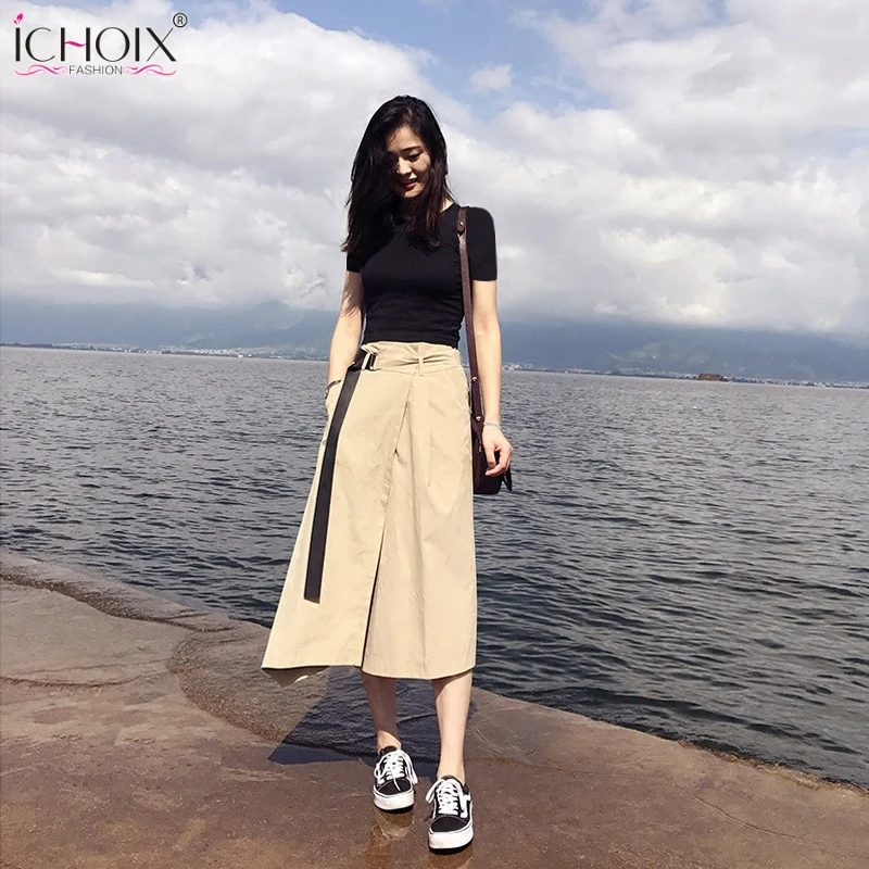 black t shirt and skirt