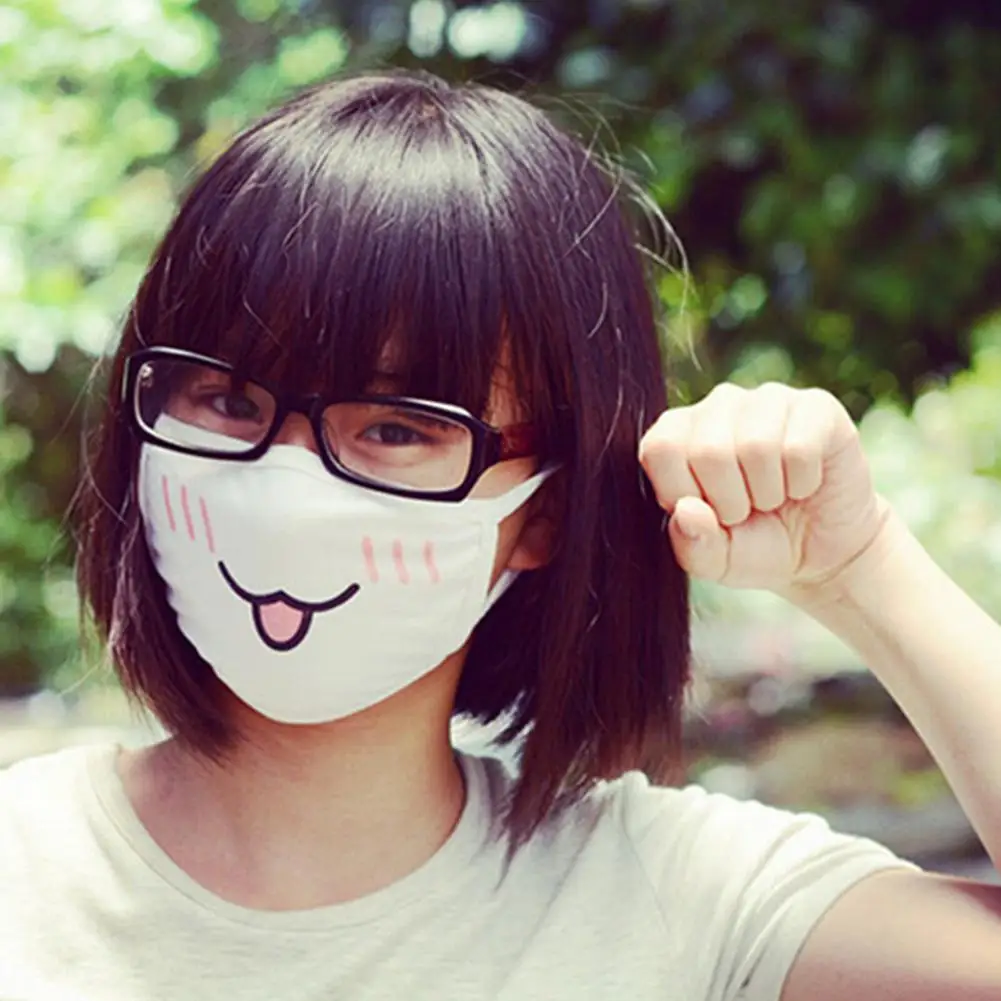 

White Anime Emoticon Mouth-Muffle Kaomoji Anti-Dust Cute Kawaii Lovely Face Mask Alibaba Express Dropshipping
