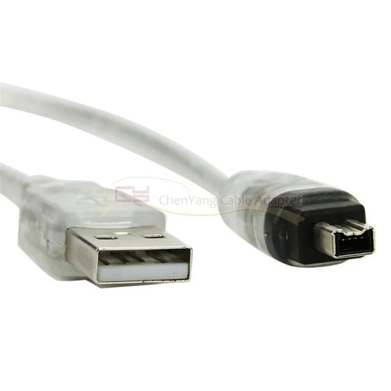 

New 1.5m USB 2.0 Male To Firewire iEEE 1394 4 Pin Male iLink Adapter Cable Male To Male Cable Silver & Transparent