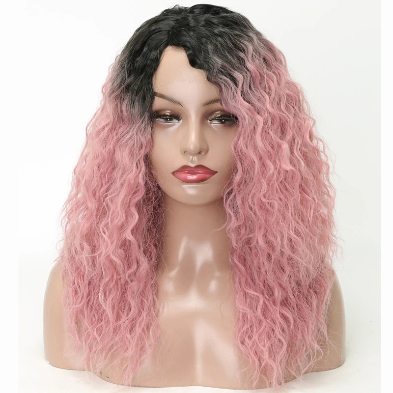Лиси вьющиеся волосы Синтетические волосы на кружеве парик черные парики синтетические парики волос для черный Для женщин натуральный Цвет длинные волосы жаропрочных волокно