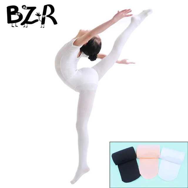 Bazzery Professional Girls Ballet Tights Microfiber Velvet White Black