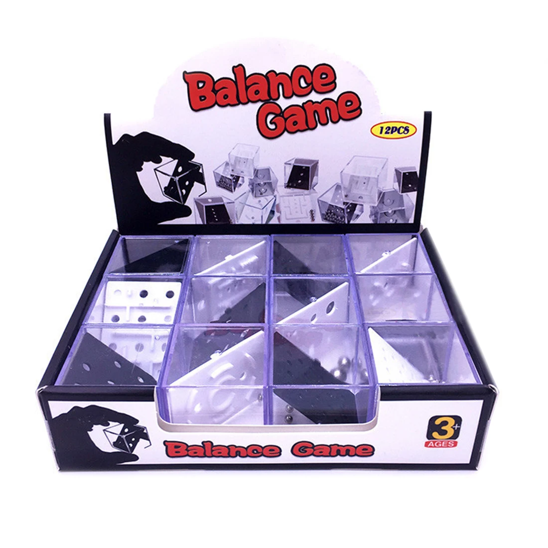 2019 12 шт. балансировочные коробки-головоломки со стальным шариком, развивающие игрушки подарки, декомпрессионная игрушка для детей и