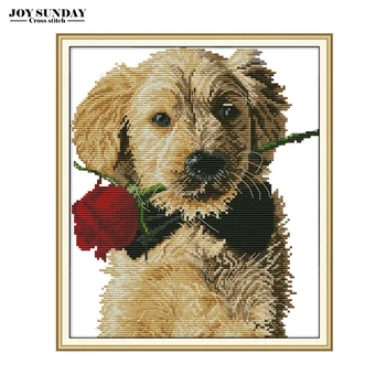 

Joy Sunday Counted Cross Stitch Package 14ct 11ct Canvas for Embroidery Stitch Needlework DIY DMC Cross Stitch Animals Patterns