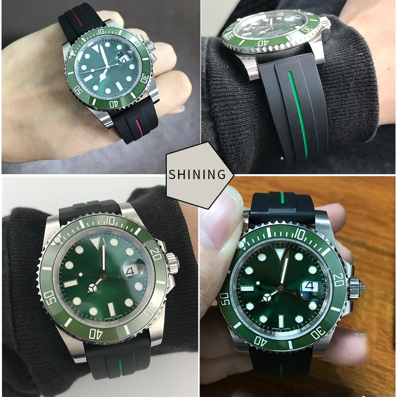 20mm 21mm Silicone Rubber Watchband New Style Ultra short Watch Strap Suitable for Role Submariner Daytona GMT OYSTERFLEX Watch