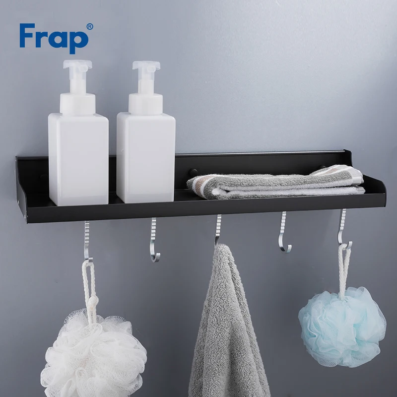 Frap Black Bathroom Shelf Shower Shampoo Cosmetic Shelves Bathroom