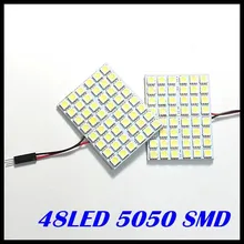12 В Светодиодная панель для автомобиля свет 48led 5050smd гирлянда led интерьер комнаты led Купол свет двери автомобиля лампочки с 2 Defferent адаптер