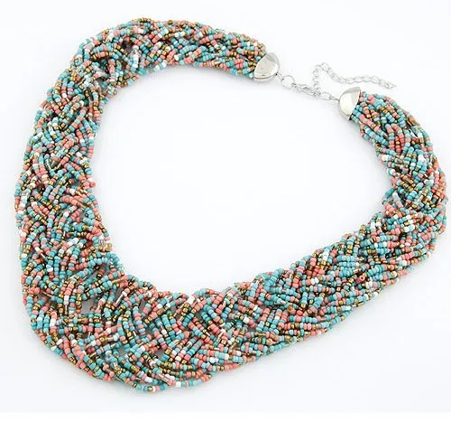 

Ahmed Jewelry Fashion Bohemia 5 Colors Temperament Candy Beads Statement Necklace For Woman New Pendants Choker Necklaces 35