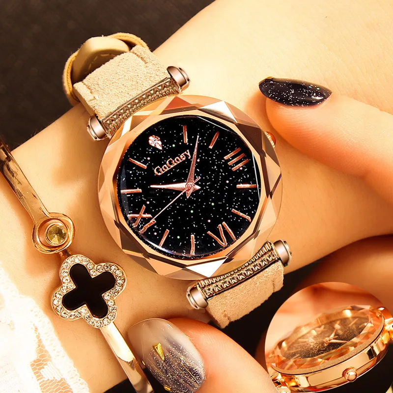 

Luxury Starry Sky Watches For Women Fashion Ladies Watch Quartz Wristwatch Leather Clock relogio feminino zegarek damski