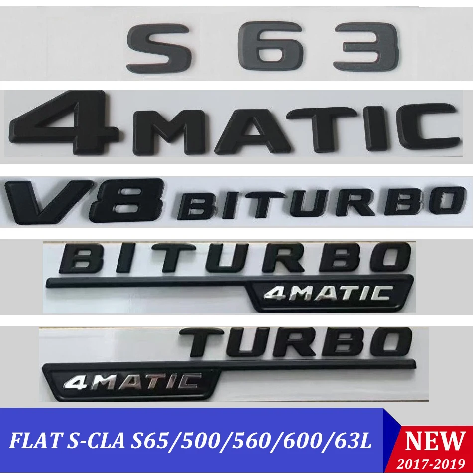Новая плоская черная эмблема S63 S320 S65 значки W221 W222 для автомобиля буквы Para Luces