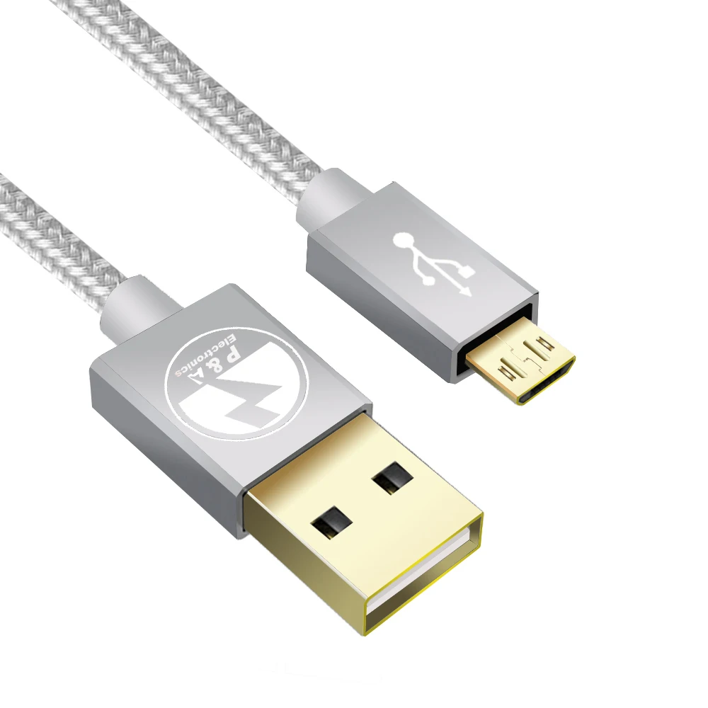 Микро USB кабель 1 м 2 а Быстрая зарядка нейлоновая оплетка USB синхронизация данных мобильный телефон Android адаптер для samsung xiaomi Htc LG huawei - Цвет: Gray