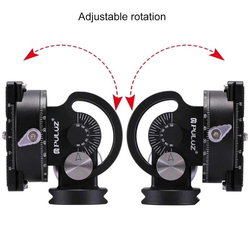 PULUZ DSLR панорамная головка 1/4 ''& 3/8'' винт 2-Way панорамирование/наклон головка штатива фотография адаптер 3 пузырьковый уровень быстросъемная пластина