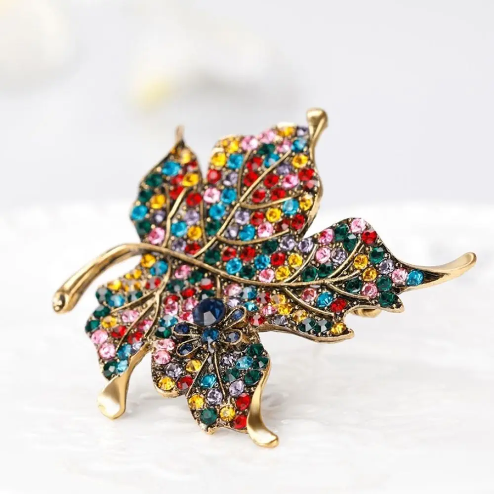 cadeau de remerciement sac à main Amosfun Broche en forme de feuille d/'érable Broche d/'automne Broche d/'automne Bijoux corset pour chemisier veste manteau assorti