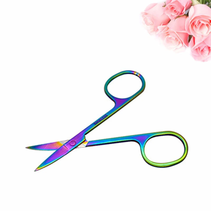 Stainless Steel Eyebrow Trimmer Scissors Rainbow Eye Brow Shaver Knife Hair Removal Beauty Makeup Tools | Красота и здоровье