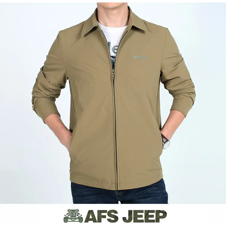 AFS JEEP Brand Clothing jaquetas Мужчины Весна и Осень Turn Down Воротник Куртки и Пальто 140