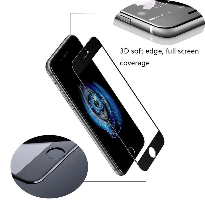 10Pcs 3D Curved Carbon Fiber Soft Edge Tempered Glass For iPhone 8 8 Plus7  6S 6 Plus Phone Screen Protector Film For iPhone X (10)