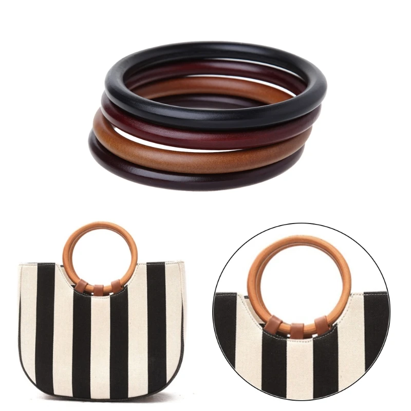 

Round Wooden Handle for Handmade Handbag DIY Tote Purse Frame Making Bag Hanger