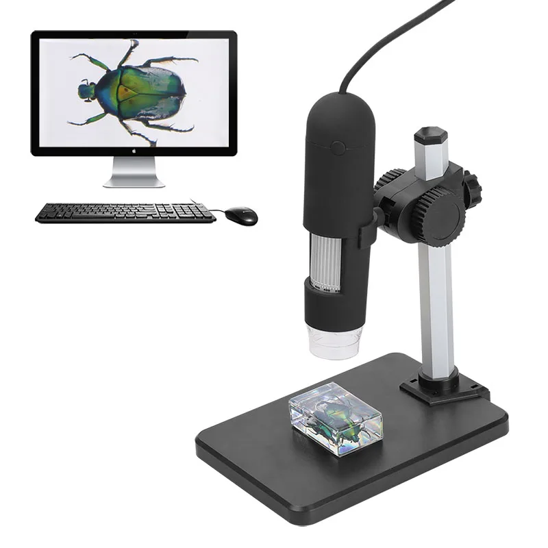 1000X Zoom USB Microscope 8 LED Compact Endoscope Magnifier Digital Video Camera Microscop with Rise and