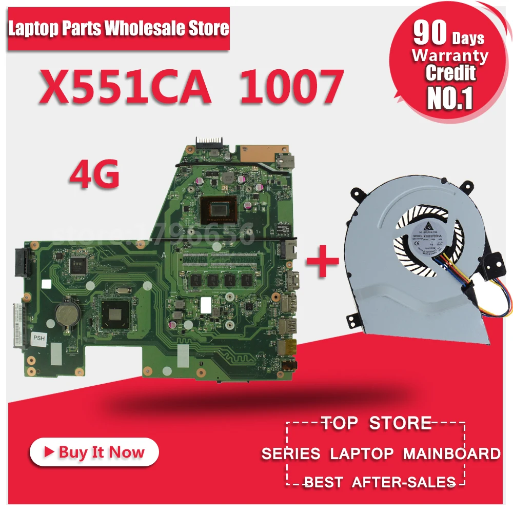 HOT F551CA R512CA X551CA X551CAP Laptop motherboard X551CA mainboard REV2 2 1007u free shipping