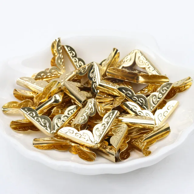 100 Protezioni Angolo In Metallo Stile Retr&ograve; - Per Libri, Quaderni, Album E Cornici