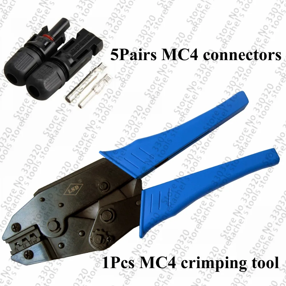 Solar crimp tool MC4 Crimping pliers with 5pairs MC4 solar connector for Solar Panel PV Cables 2