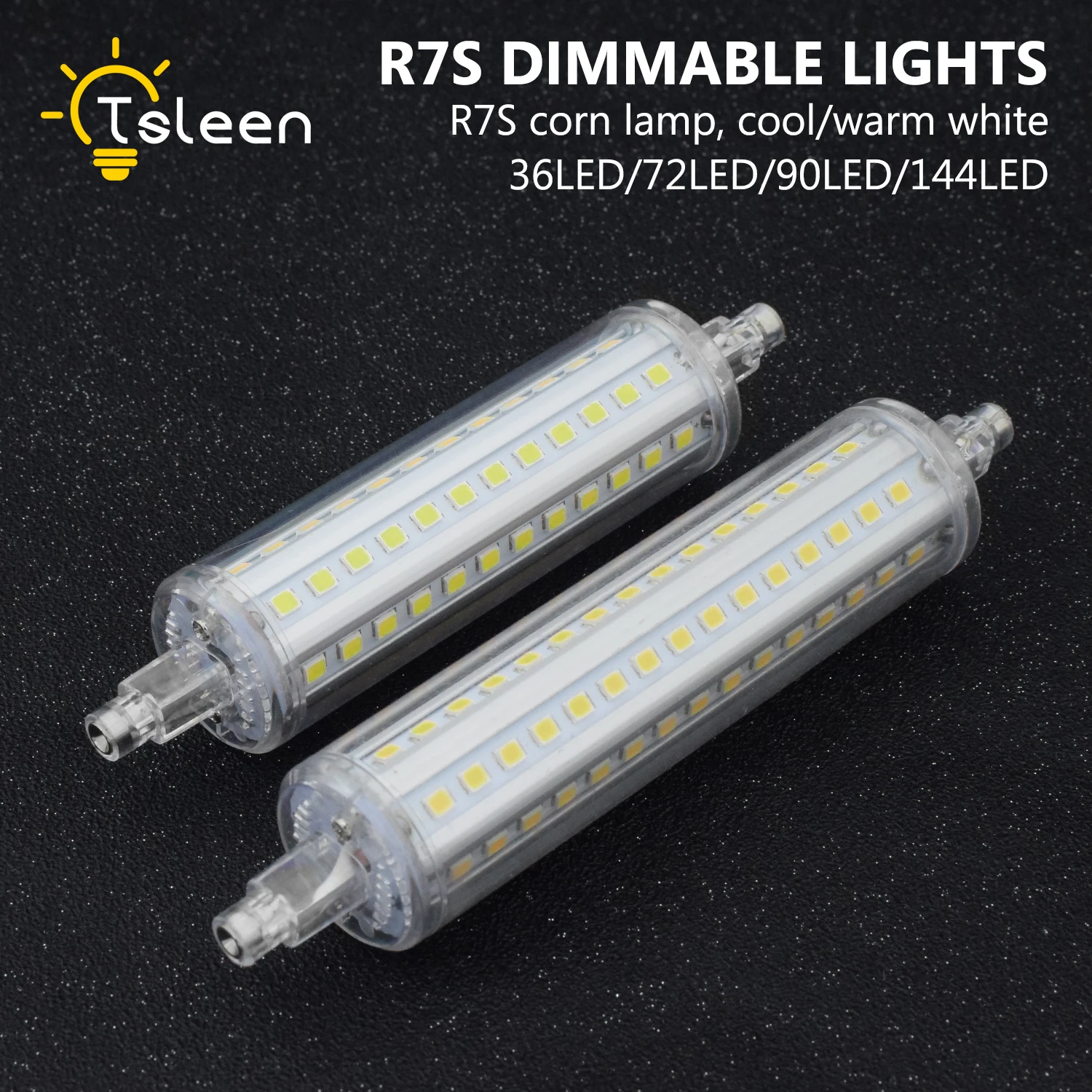 8PCS Night Light LED Dimmer Bulb R7S Socket 220v Corn SMD 2835 LED