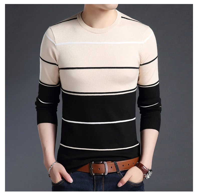 2019 новый модный брендовый свитер мужской s пуловер Мужской пуловер Джемперы вязаный шерстяной осенний корейский стиль повседневная