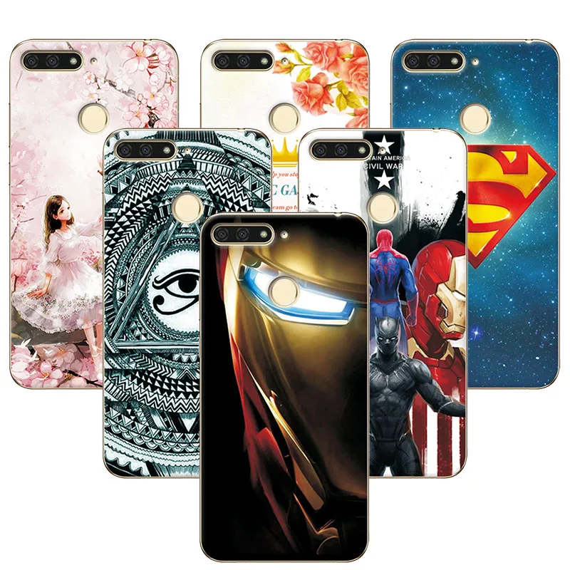 

YOUVEI For Huawei Honor 7A Pro Case Soft Silicone Phone Cases Cover For Huawei Honor 7 A Pro 5.7" Attractive Super Iron Man Case