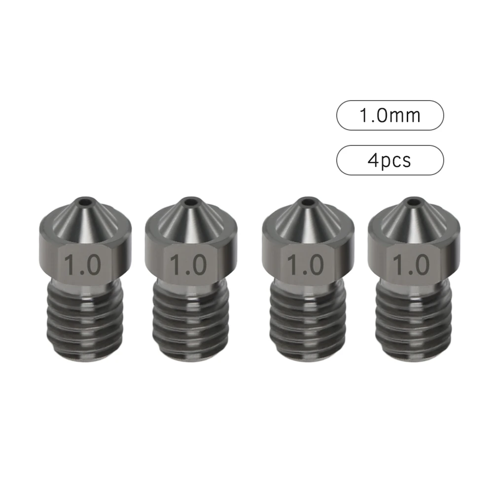 

Anet 4pcs Hardened Steel Nozzles V6 Nozzles 1.0mm for 1.75mm filament for 3D Printer Parts
