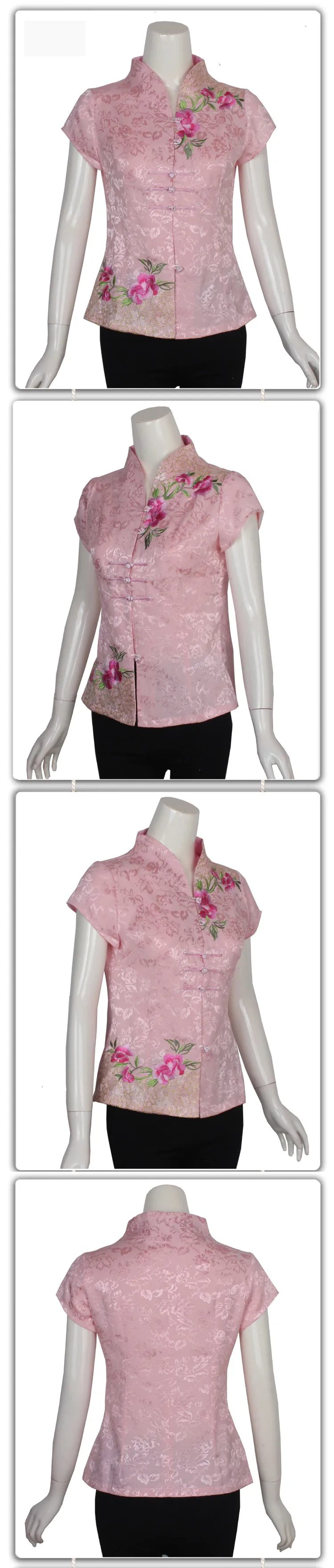 Сезон: весна–лето в традиционном китайском стиле Хлопок Вышитая блузка Топ Для женщин с цветочным рисунком Размеры M L XL XXL XXXL 4XL 080301