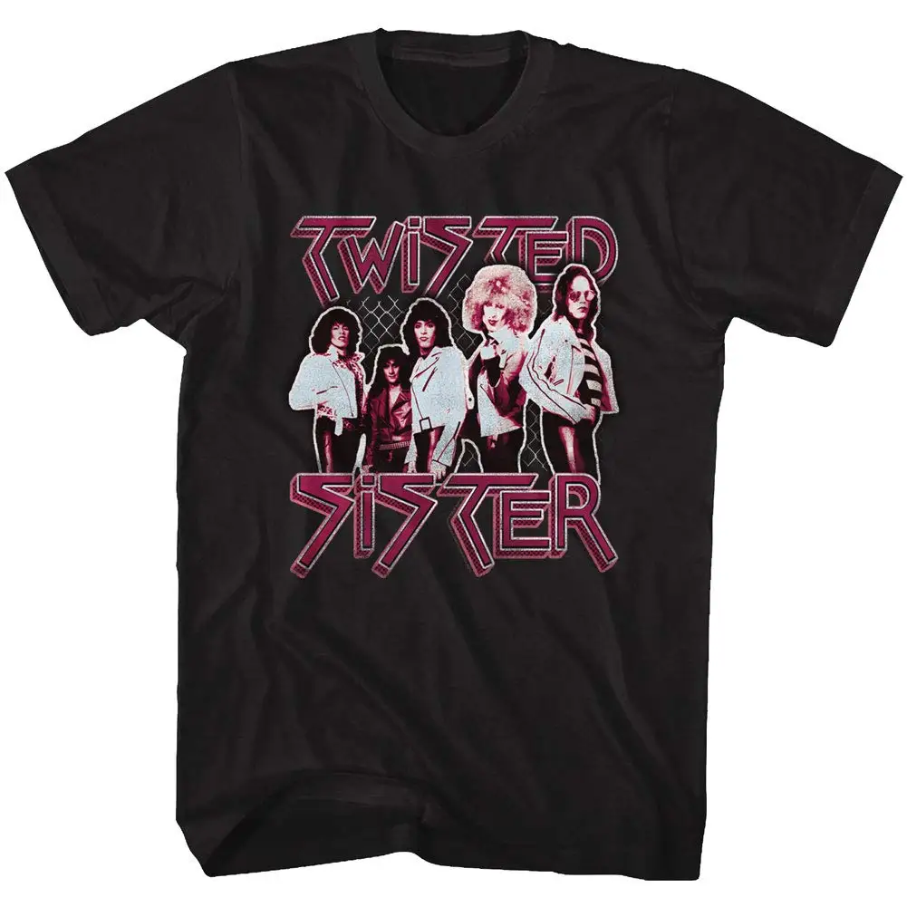 Американская классика Twisted Sister Heavy Metal Band Pretty in розовая взрослая футболка | Мужская