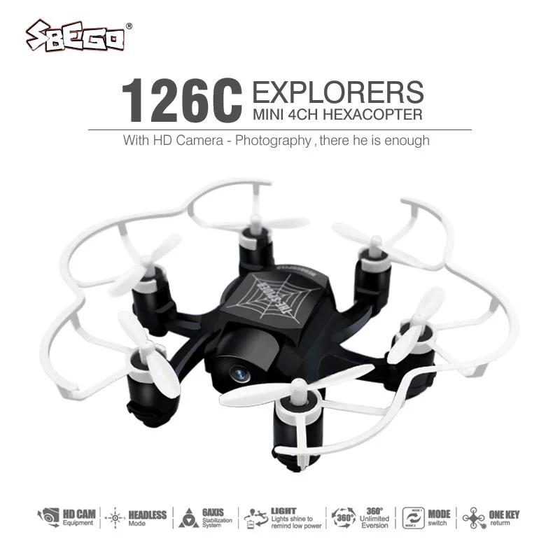 Дрон SBEGO 126C Spider Drone 2 4G 3D 6 осевой гироскоп RC вертолет один ключ возврат двойной