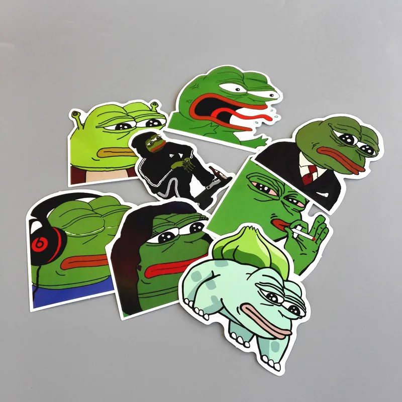 TD ZW 8 шт./лот Pepe Sad Лягушка забавная наклейка для автомобиля ноутбука багаж скейтборд мотоцикл сноуборд телефон наклейка игрушка наклейка s