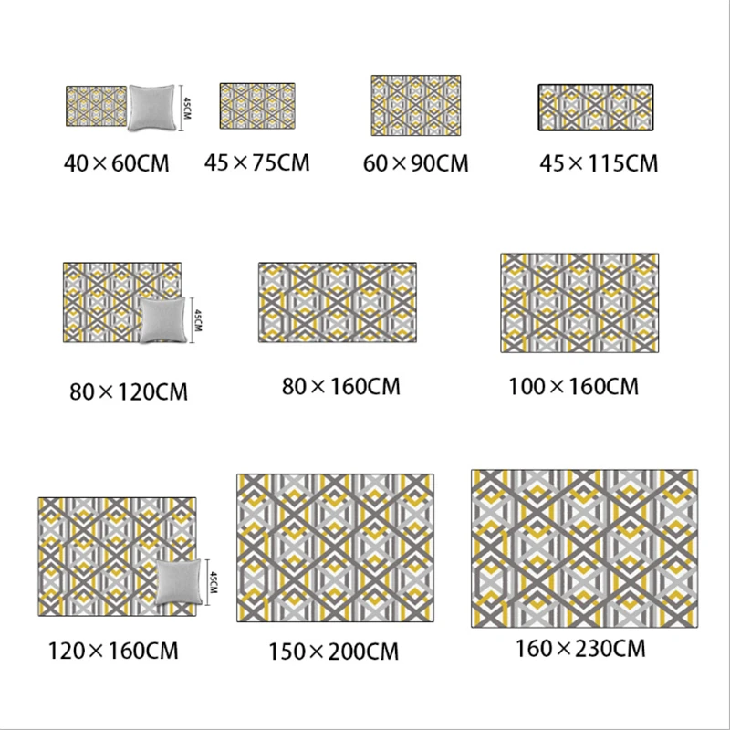 Геометрический Коврик в скандинавском стиле для спальни, яркий желтый серый ковер с перекрестной линией, ковры для гостиной, ковры для детской комнаты