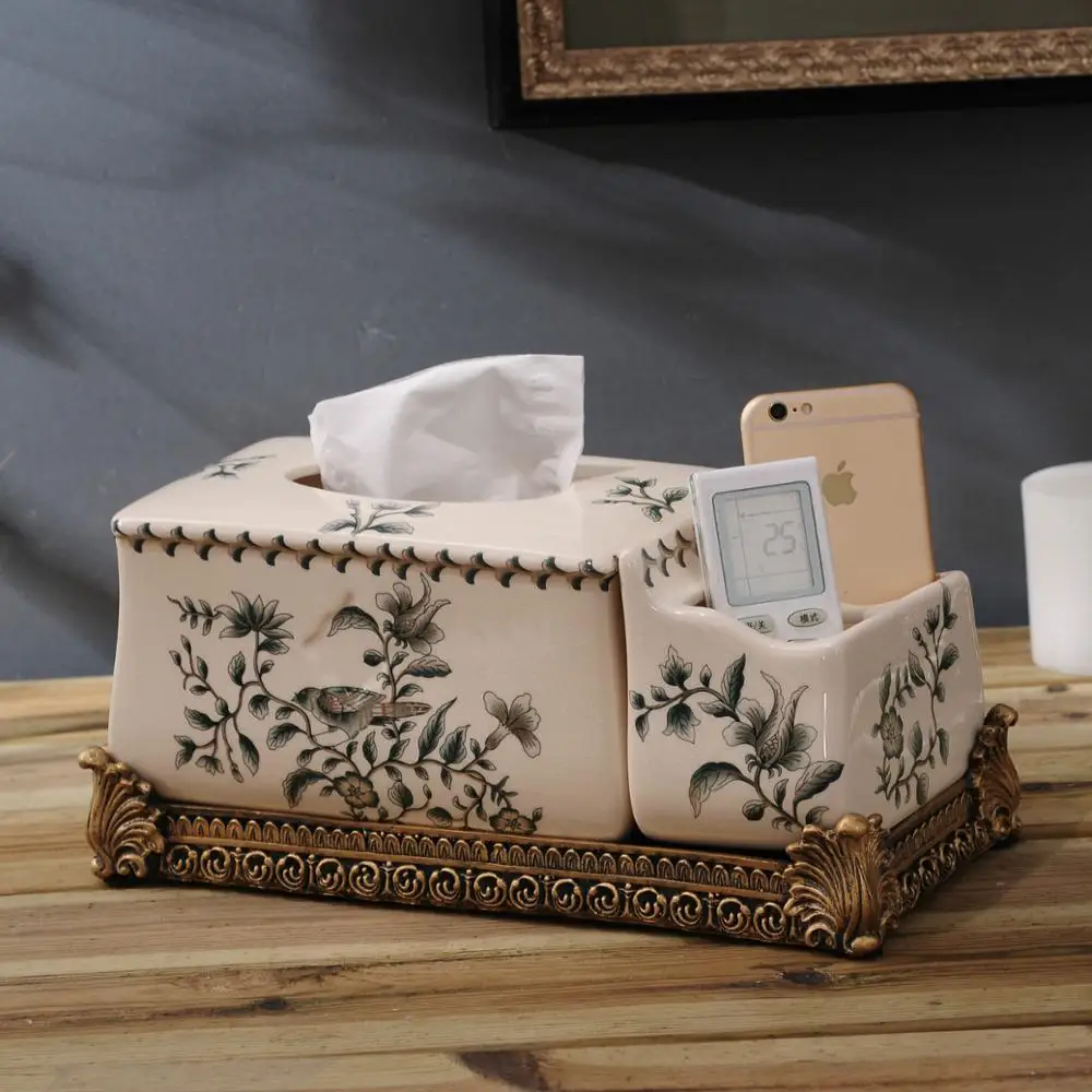

Direct manufacturers with storage box Home Furnishing creative American luxury multifunctional ceramic box ornaments