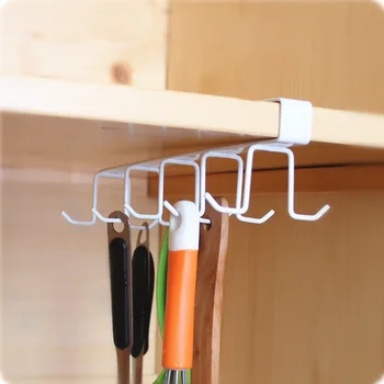 

10 Hooks/PCS Multifunctional Cupboard Hanging Hook Shelf Dish Hanger Hook Kitchen Hanger Chest Storage shelf Bathroom Shelves